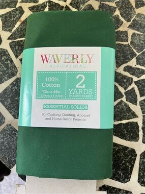 Waverly Inspirations Essential Solids 💯 cotton 2 yards of green fabric.